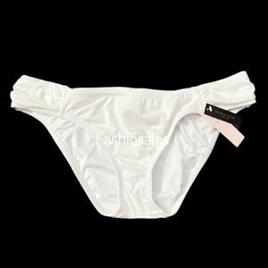 Victorias Secret Swim Knockout Bikini Bottoms Ruched Sides White